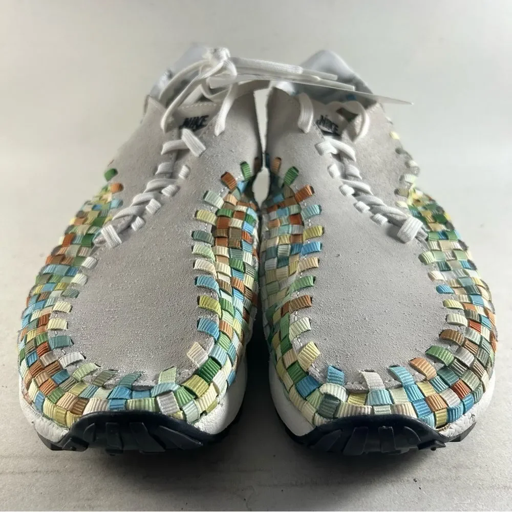 Nike Air Footscape Woven Womens Suede Shoes Gray Rainbow Size 9.5 FB1959–101